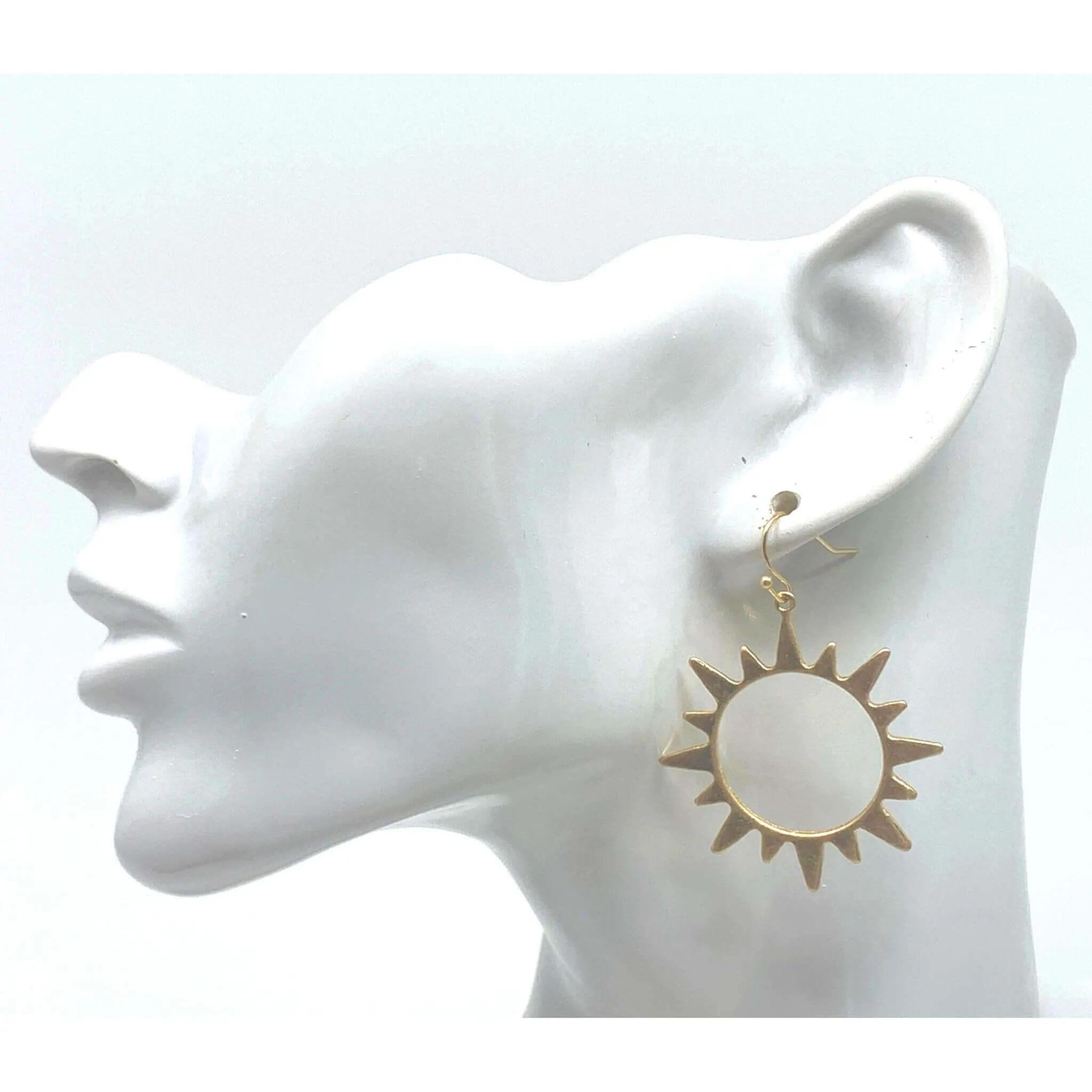 Worn Gold Sunburst Earrings