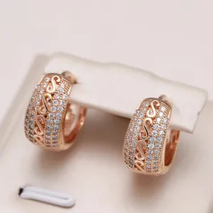 Zircon Hollow Pattern Dangle Earrings For Women Ethnic Bride Wedding Fine Earrings